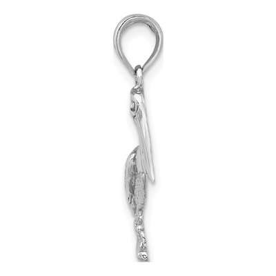 10K White Gold Pelican Pendant – view 3