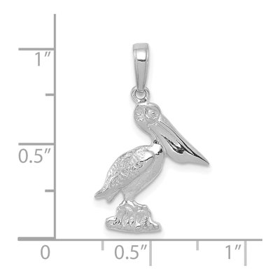 10K White Gold Pelican Pendant – view 4