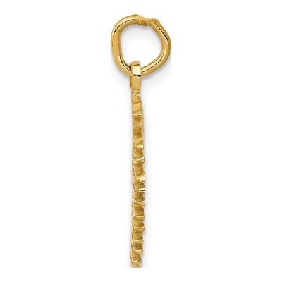 10K Yellow Gold Flaming Sun Pendant – view 3