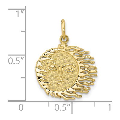 10K Yellow Gold Flaming Sun Pendant – view 4