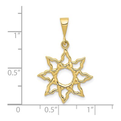 10K Yellow Gold Cut-Out Sun Pendant – view 4