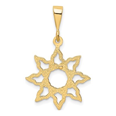 10K Yellow Gold Cut-Out Sun Pendant – view 5