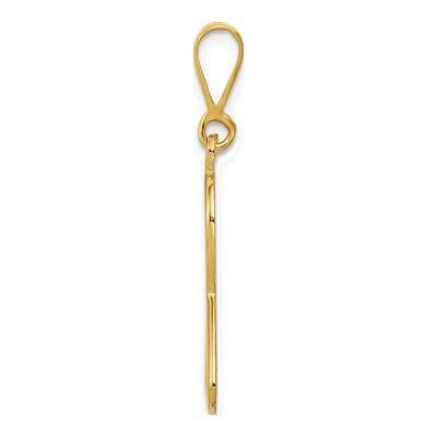 10K Yellow Gold Heart Awareness Ribbon Pendant – view 3