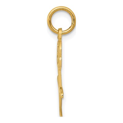 10K Yellow Gold Rose Charm Pendant – view 3