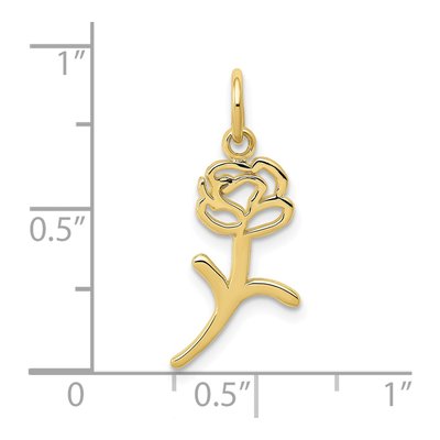 10K Yellow Gold Rose Charm Pendant – view 4