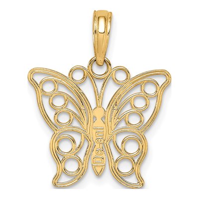 10K Yellow Gold Filigree Butterfly Charm – view 5