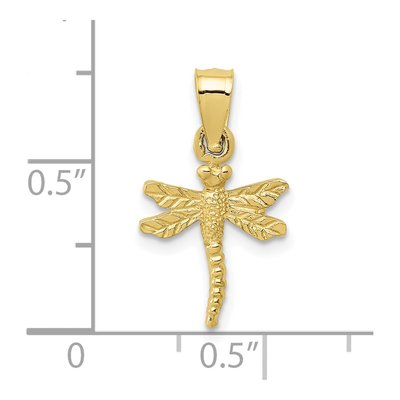 10K Yellow Gold Dragonfly Pendant – view 4