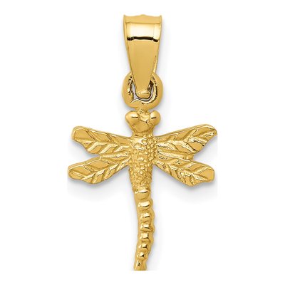 10K Yellow Gold Dragonfly Pendant