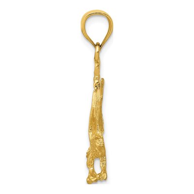 10K Yellow Gold Diamond-Cut Eagle Pendant – view 3