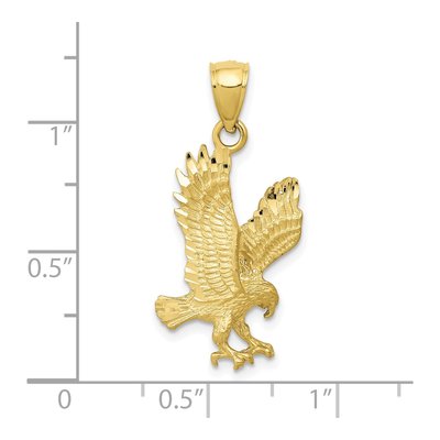 10K Yellow Gold Diamond-Cut Eagle Pendant – view 4