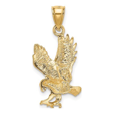 10K Yellow Gold Diamond-Cut Eagle Pendant – view 5