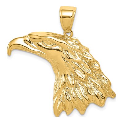 10K Yellow Gold Eagle Head Pendant