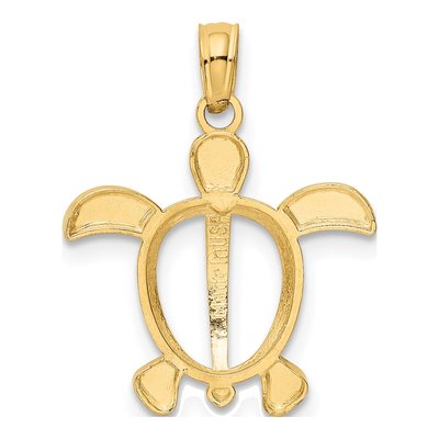 10K Yellow Gold Turtle Pendant – view 4