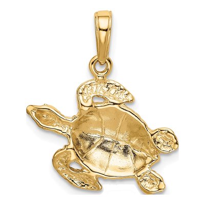10K Yellow Gold Turtle Pendant – view 4