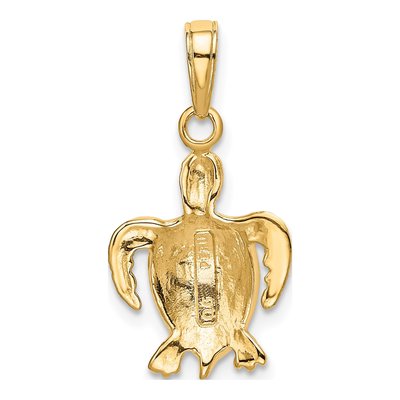 10K Yellow Gold Sea Turtle Pendant – view 5