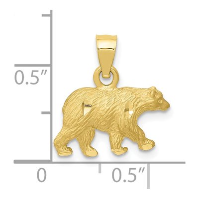 10K Yellow Gold Diamond-Cut Bear Pendant – view 4