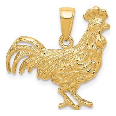 10K Yellow Gold Rooster Pendant