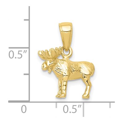 10K Yellow Gold 3-D Moose Pendant – view 4