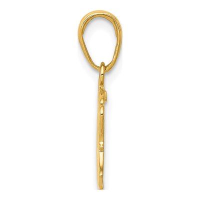 10K Yellow Gold Textured Elephant Pendant – view 3