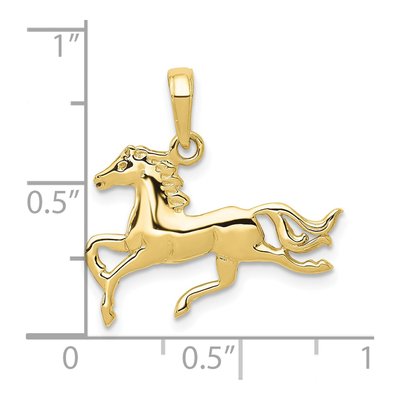 10K Yellow Gold Running Horse Pendant – view 5