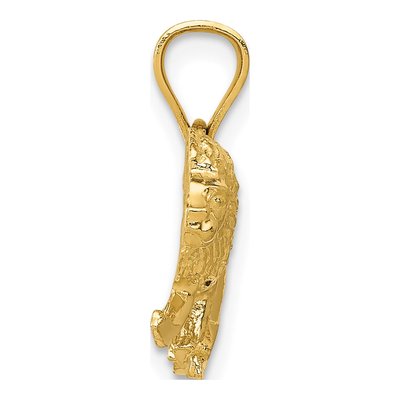 10K Yellow Gold Diamond-Cut Lion Pendant – view 3