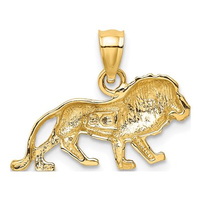 10K Yellow Gold Diamond-Cut Lion Pendant – view 5