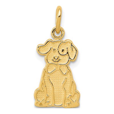 10K Yellow Gold Puppy Dog Pendant