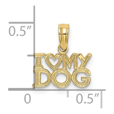 10K Yellow Gold I Heart My Dog Pendant – view 4