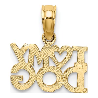 10K Yellow Gold I Heart My Dog Pendant – view 5