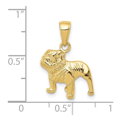 10K Yellow Gold Bulldog Pendant – view 4