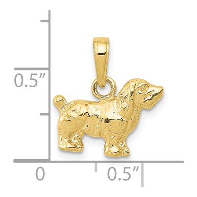 10K Yellow Gold CZ Cocker Spaniel Dog Pendant – view 5