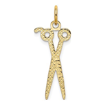 10K Yellow Gold Scissors Pendant – view 5