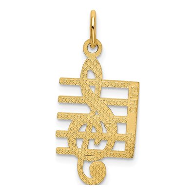 10K Yellow Gold Treble Clef Staff Charm – view 5