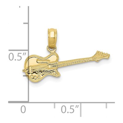 10K Yellow Gold Electric Guitar Pendant – view 4