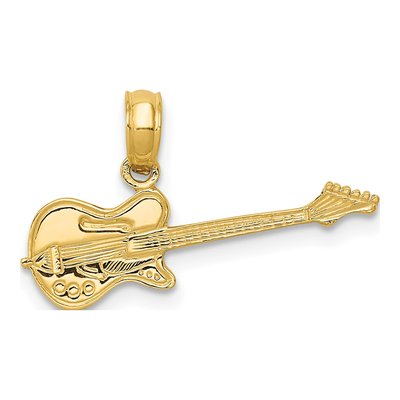 10K Yellow Gold Electric Guitar Pendant