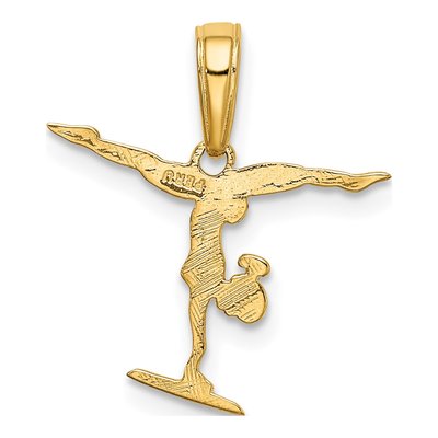 10K Yellow Gold Gymnastics Pendant – view 4
