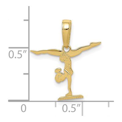 10K Yellow Gold Gymnastics Pendant – view 5