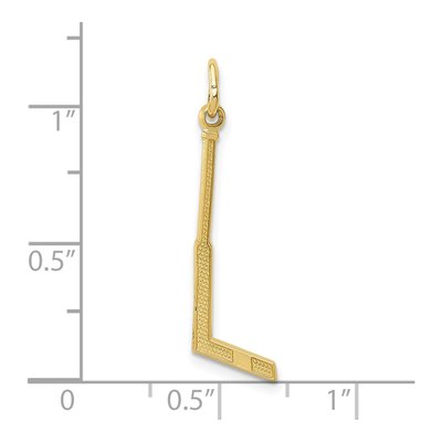 10K Yellow Gold Goalie Stick Pendant – view 4