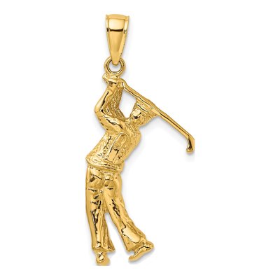 10K Yellow Gold Golf Bag Clubs Pendant – view 5