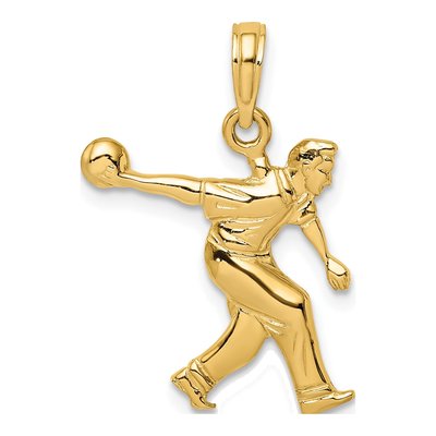 10K Yellow Gold Bowler Hat Pendant