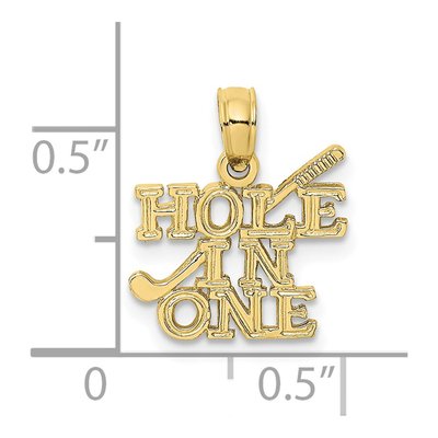 10K Yellow Gold Hole One Golf Club Charm – view 4
