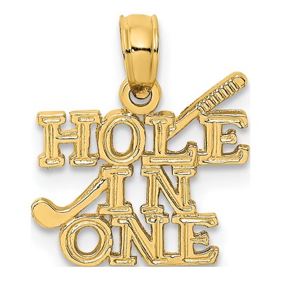 10K Yellow Gold Hole One Golf Club Charm