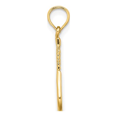 10K Yellow Gold Tennis Racquet Pendant – view 3