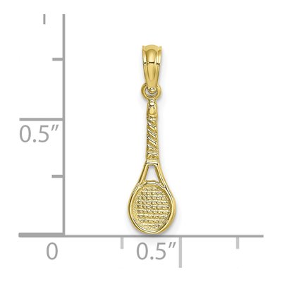 10K Yellow Gold Tennis Racquet Pendant – view 4