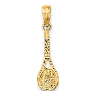 10K Yellow Gold Tennis Racquet Pendant – view 5