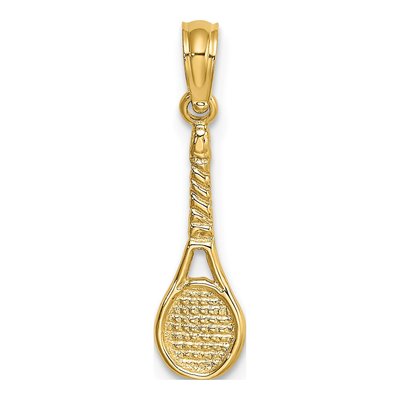 10K Yellow Gold Tennis Racquet Pendant
