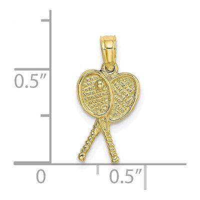 10K Yellow Gold Tennis Racquets Pendant – view 4