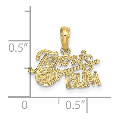 10K Yellow Gold Tennis Bum Racquet Pendant – view 4