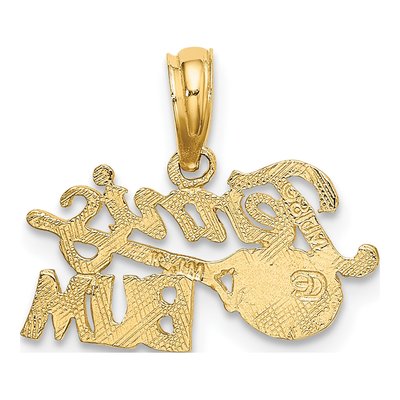 10K Yellow Gold Tennis Bum Racquet Pendant – view 5