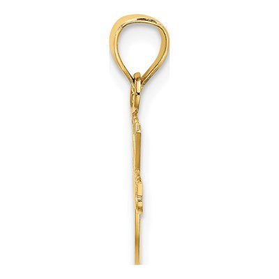 10K Yellow Gold I Heart Tennis Charm Pendant – view 3